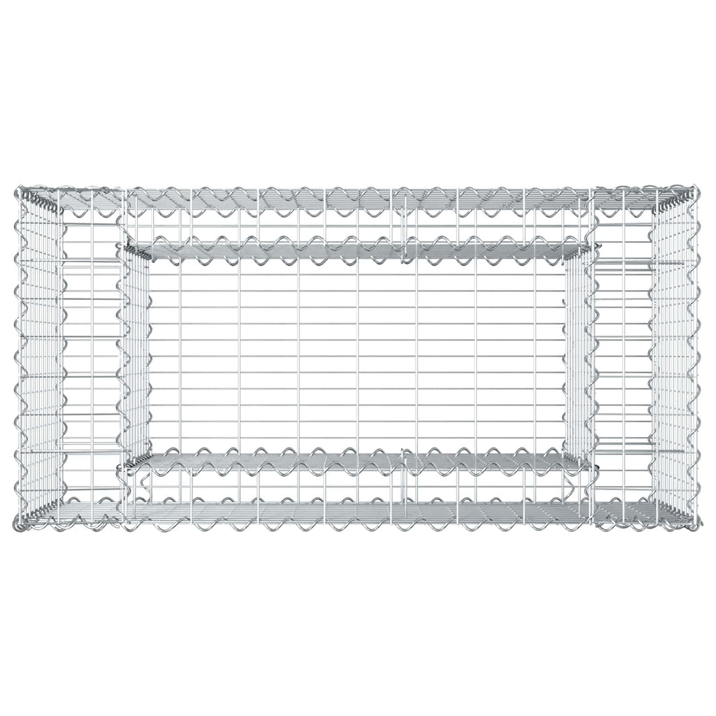 Letto rialzato in gabbione argento 50x100x60 cm