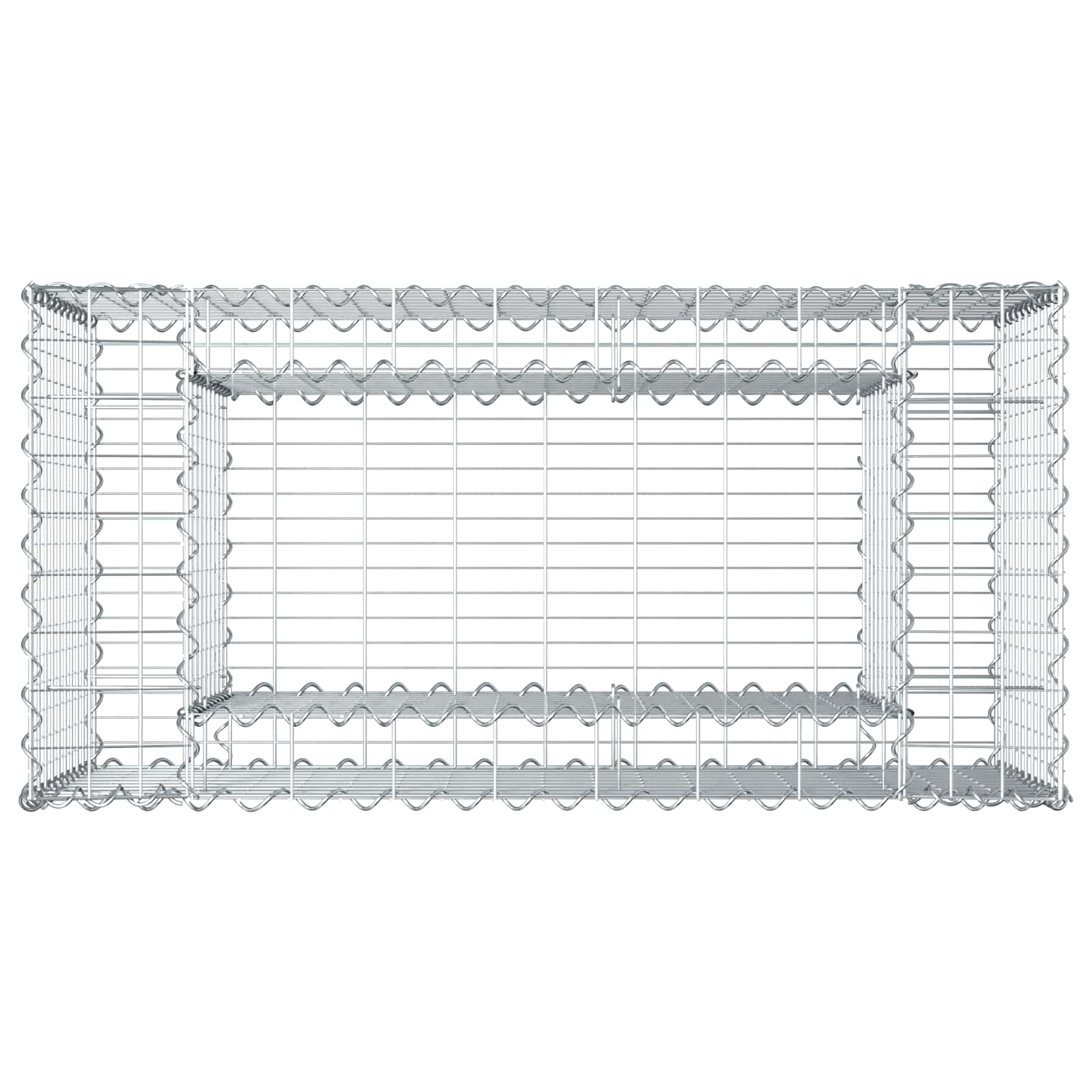 Letto rialzato in gabbione argento 50x100x60 cm