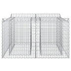 Letto rialzato in gabbione Argento 100x100x60 cm