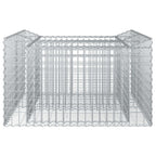 Letto rialzato in gabbione Argento 100x100x60 cm