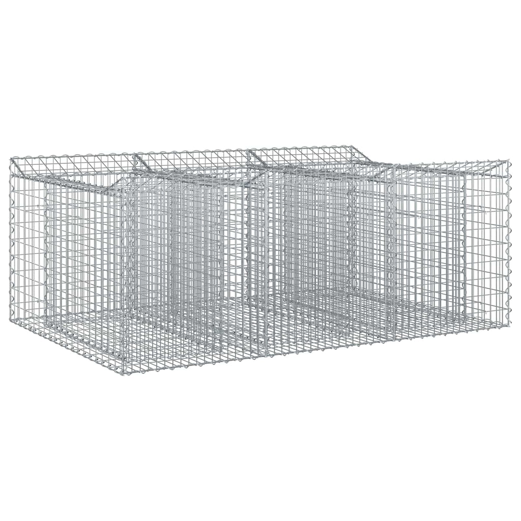 Letto rialzato in gabbione Argento acciaio zincato 150x100x60 cm