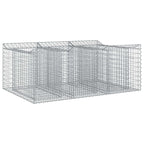 Letto rialzato in gabbione Argento acciaio zincato 150x100x60 cm