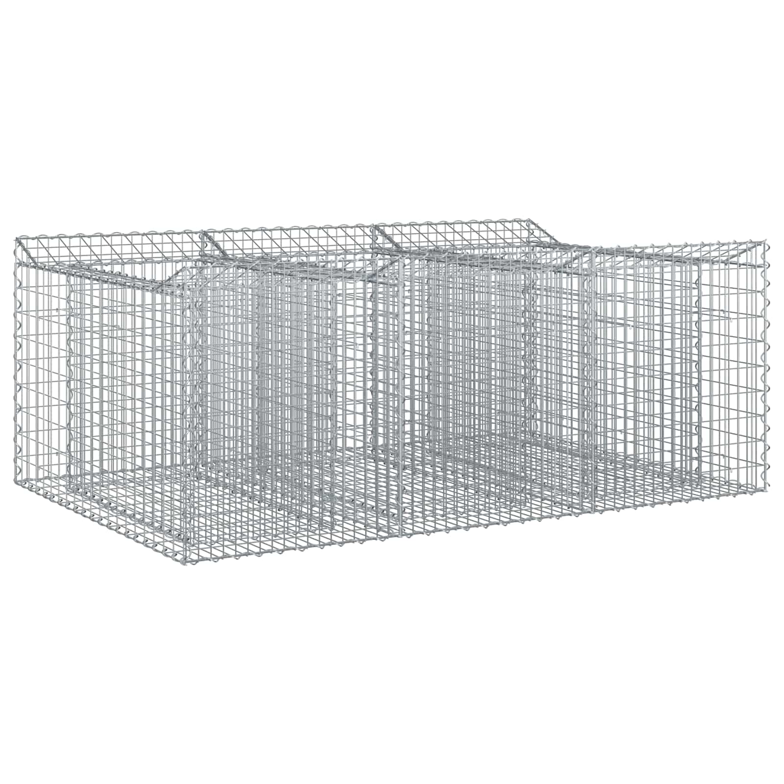 Letto rialzato in gabbione Argento acciaio zincato 150x100x60 cm