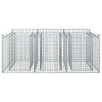 Letto rialzato in gabbione Argento acciaio zincato 150x100x60 cm
