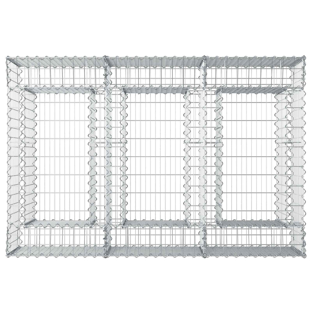 Letto rialzato in gabbione Argento acciaio zincato 150x100x60 cm