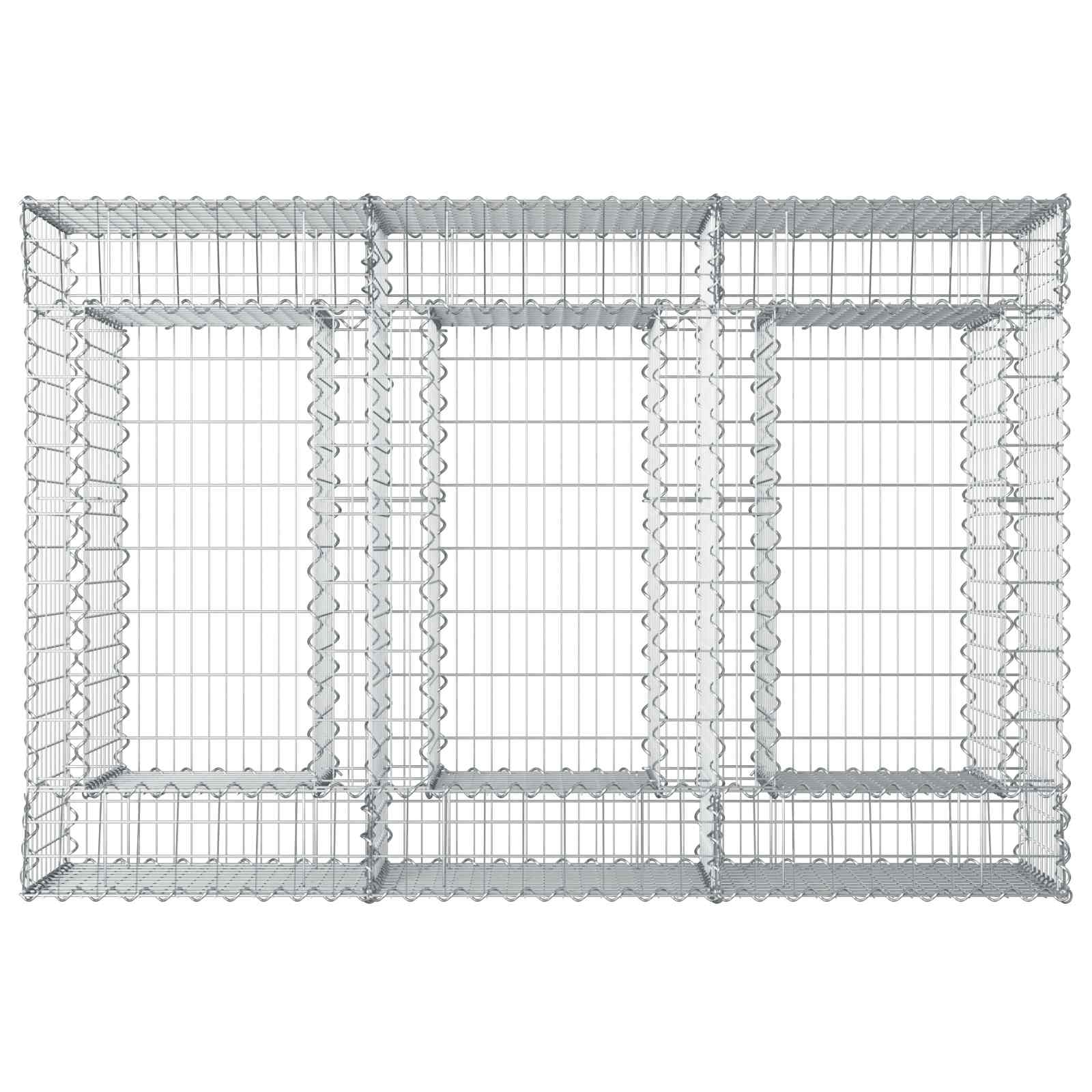 Letto rialzato in gabbione Argento acciaio zincato 150x100x60 cm