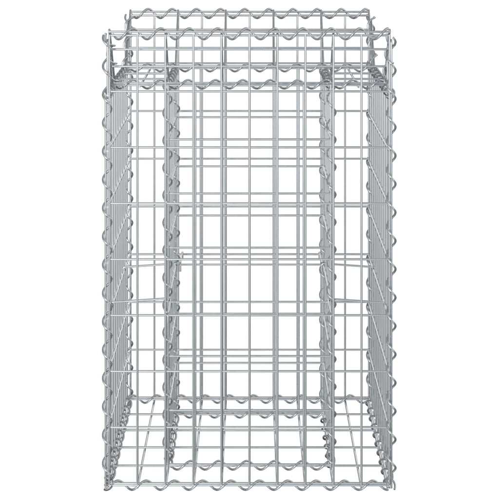 Letto rialzato in gabbione Argento 50x50x80 cm