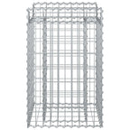 Letto rialzato in gabbione Argento 50x50x80 cm