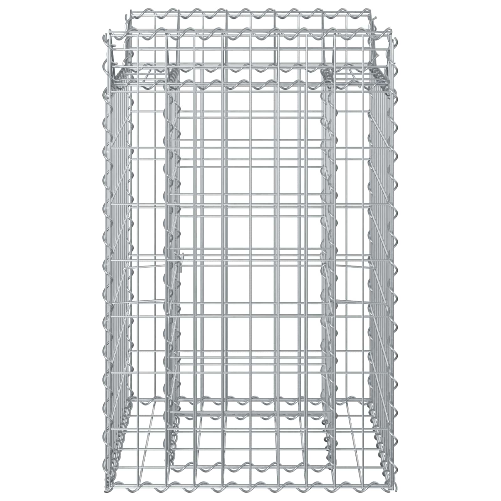 Letto rialzato in gabbione Argento 50x50x80 cm