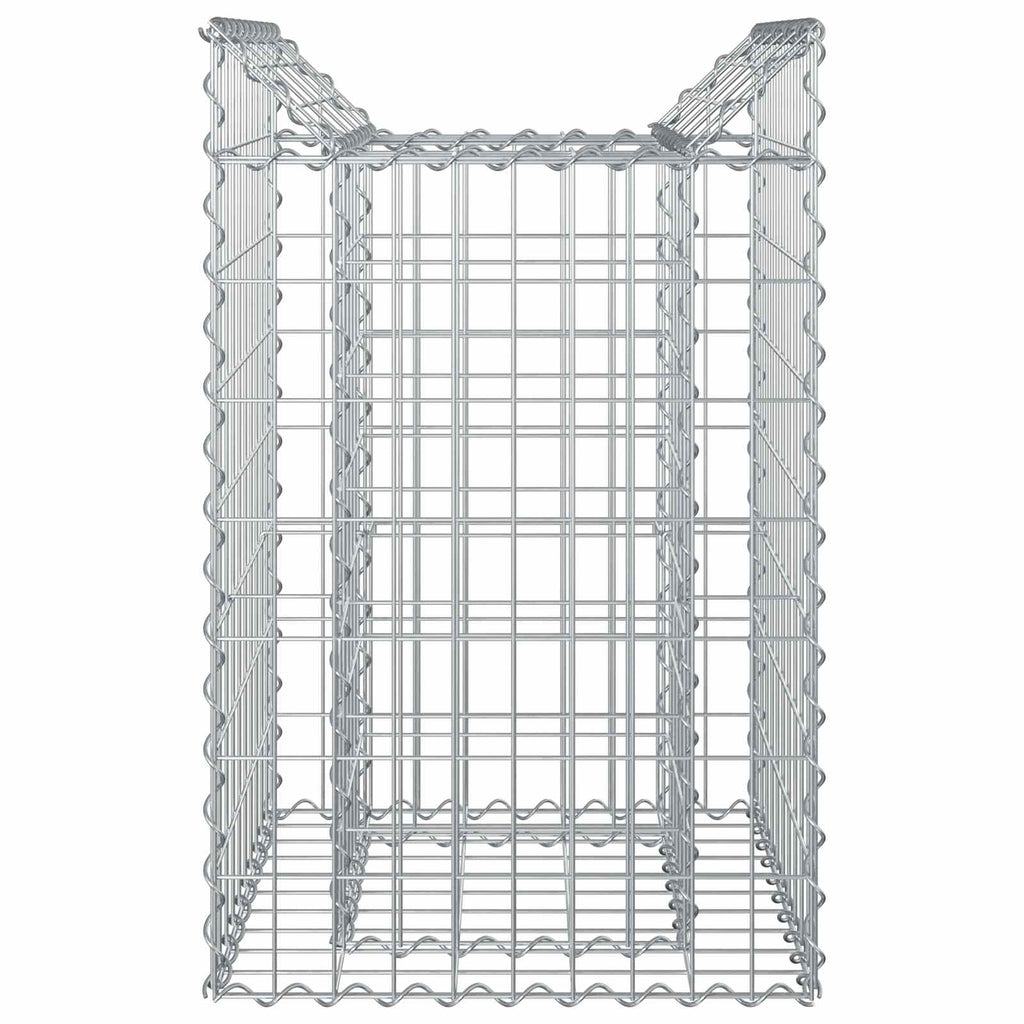 Letto rialzato in gabbione Argento 50x50x80 cm