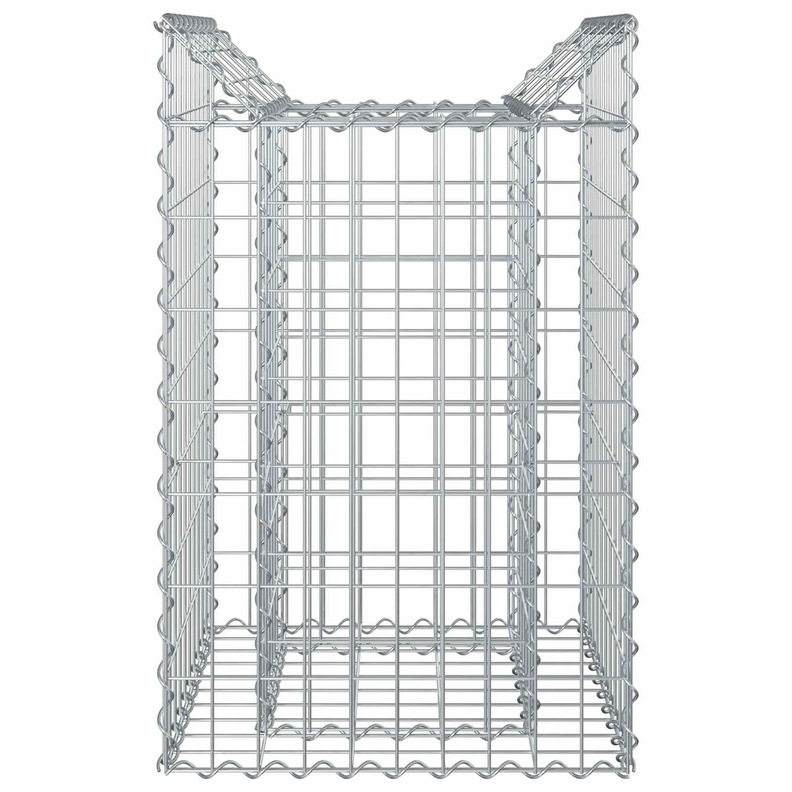 Letto rialzato in gabbione Argento 50x50x80 cm