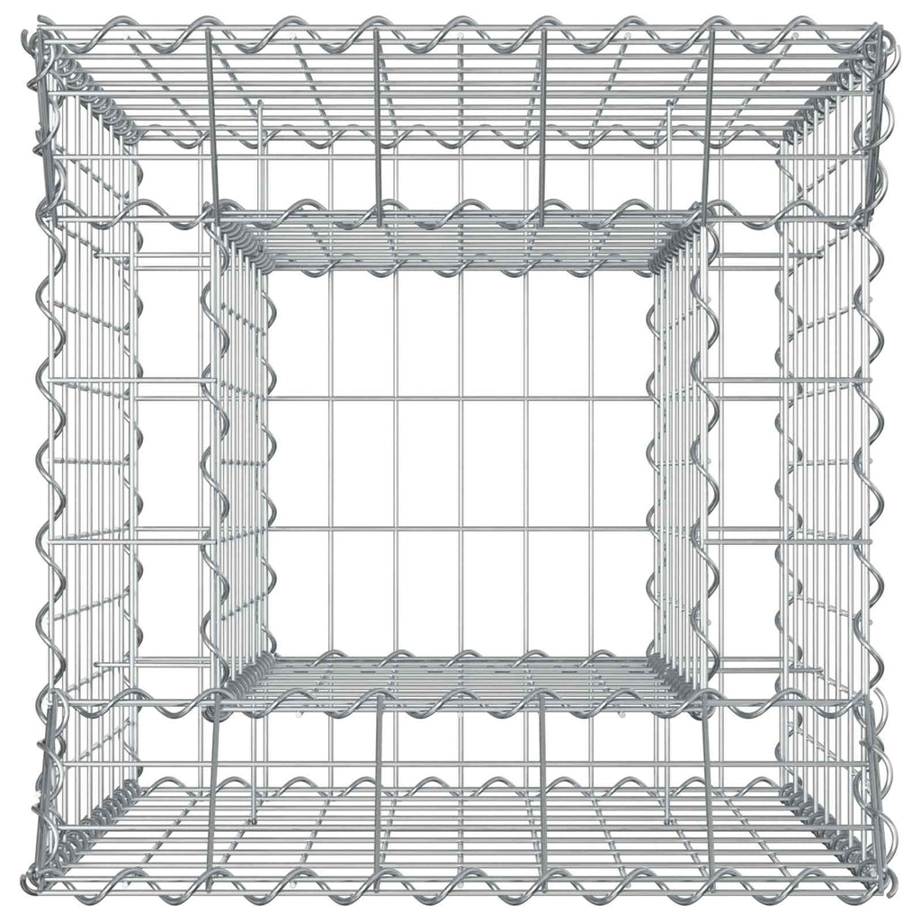 Letto rialzato in gabbione Argento 50x50x80 cm