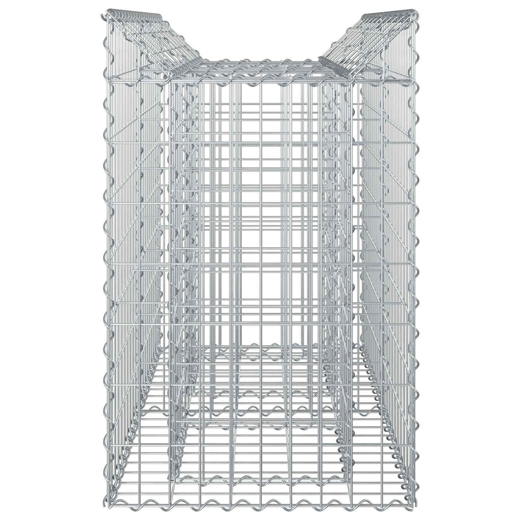 Letto rialzato in gabbione Argento 100x50x80 cm