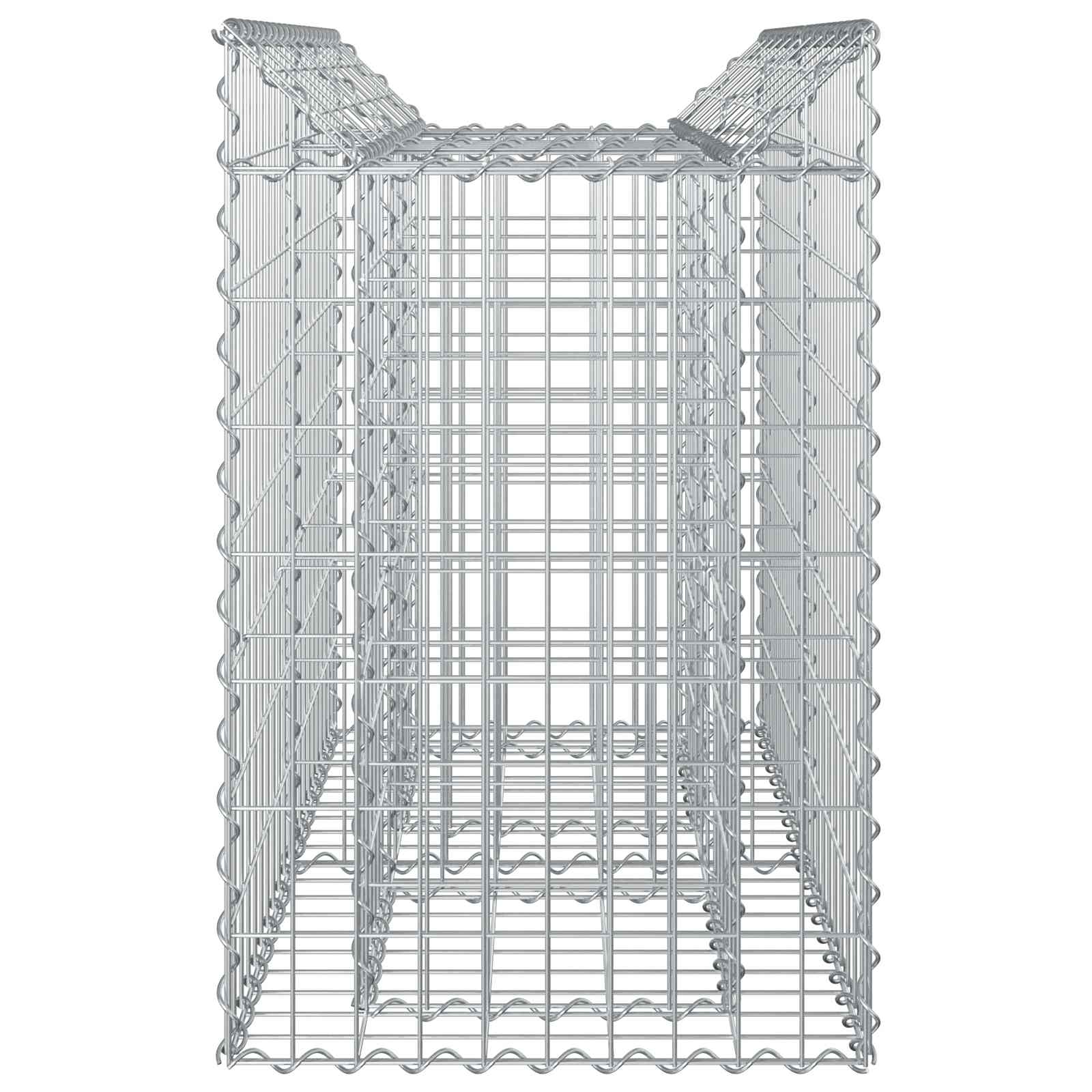 Letto rialzato in gabbione Argento 100x50x80 cm