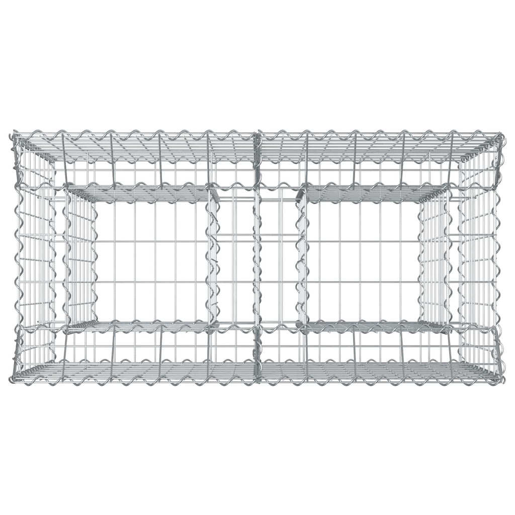 Letto rialzato in gabbione Argento 100x50x80 cm