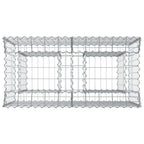 Letto rialzato in gabbione Argento 100x50x80 cm