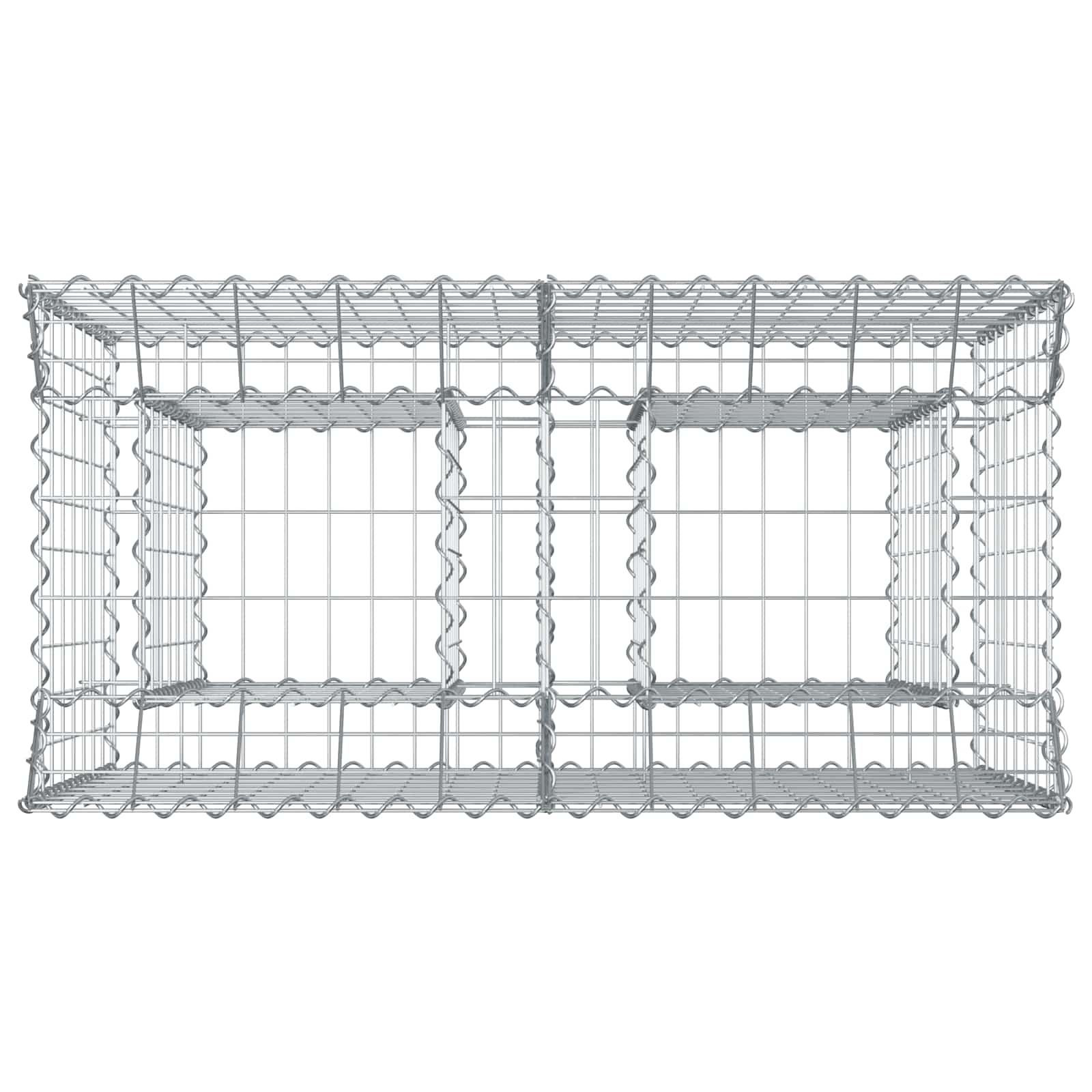 Letto rialzato in gabbione Argento 100x50x80 cm