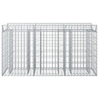 Letto rialzato in gabbione argento 150x50x80 cm - Acciaio zincato