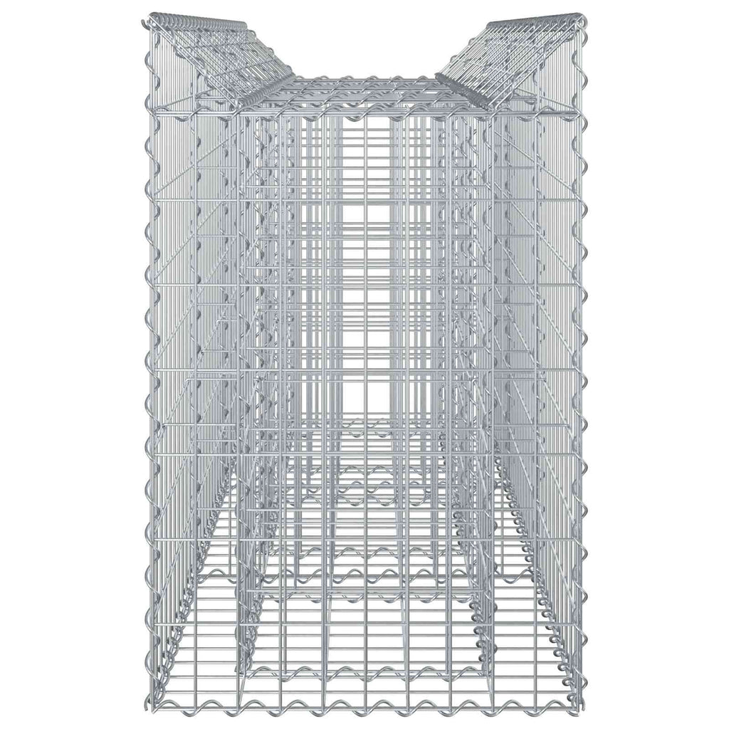 Letto rialzato in gabbione argento 150x50x80 cm - Acciaio zincato