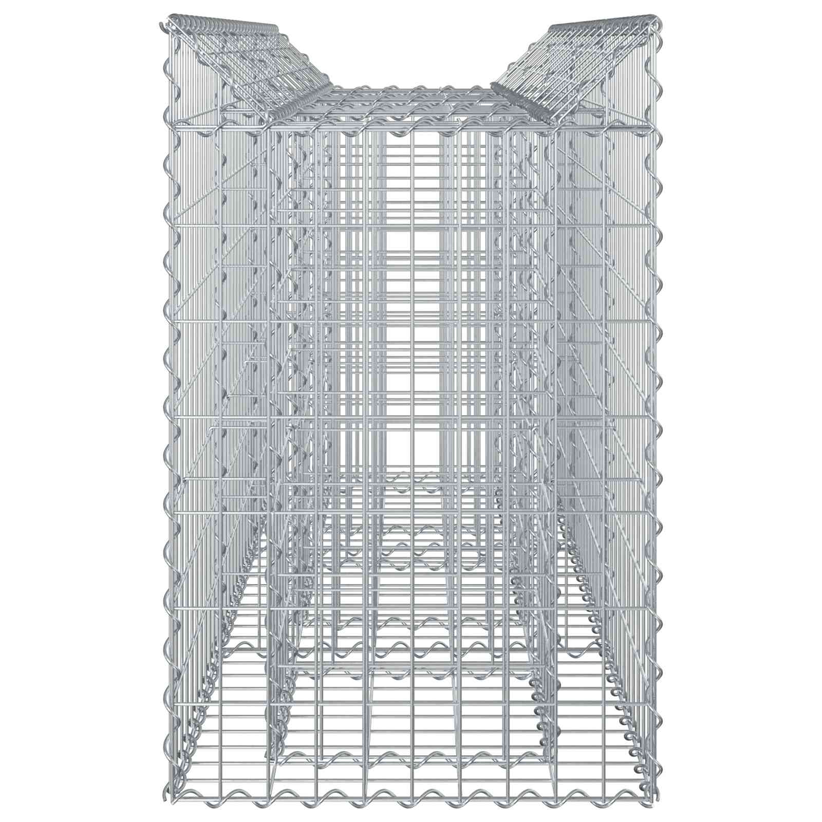 Letto rialzato in gabbione argento 150x50x80 cm - Acciaio zincato