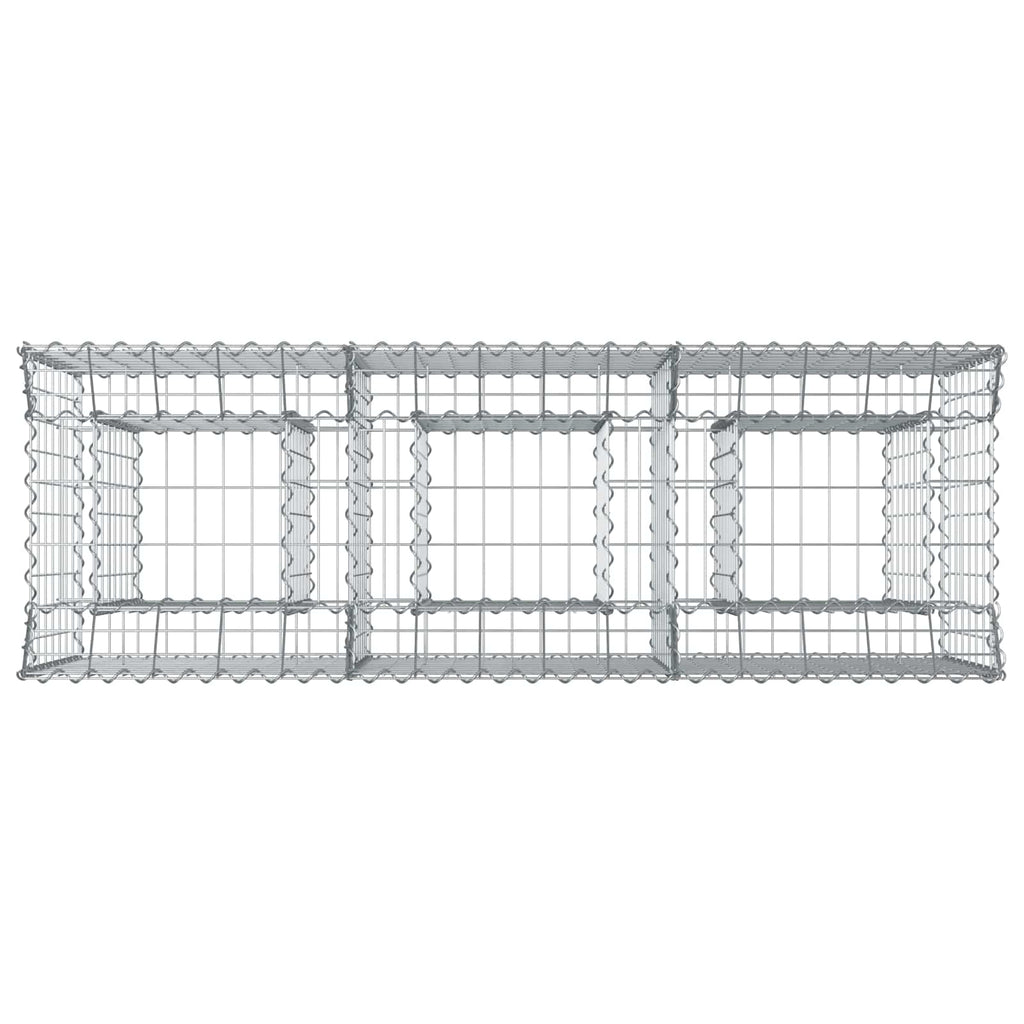 Letto rialzato in gabbione argento 150x50x80 cm - Acciaio zincato