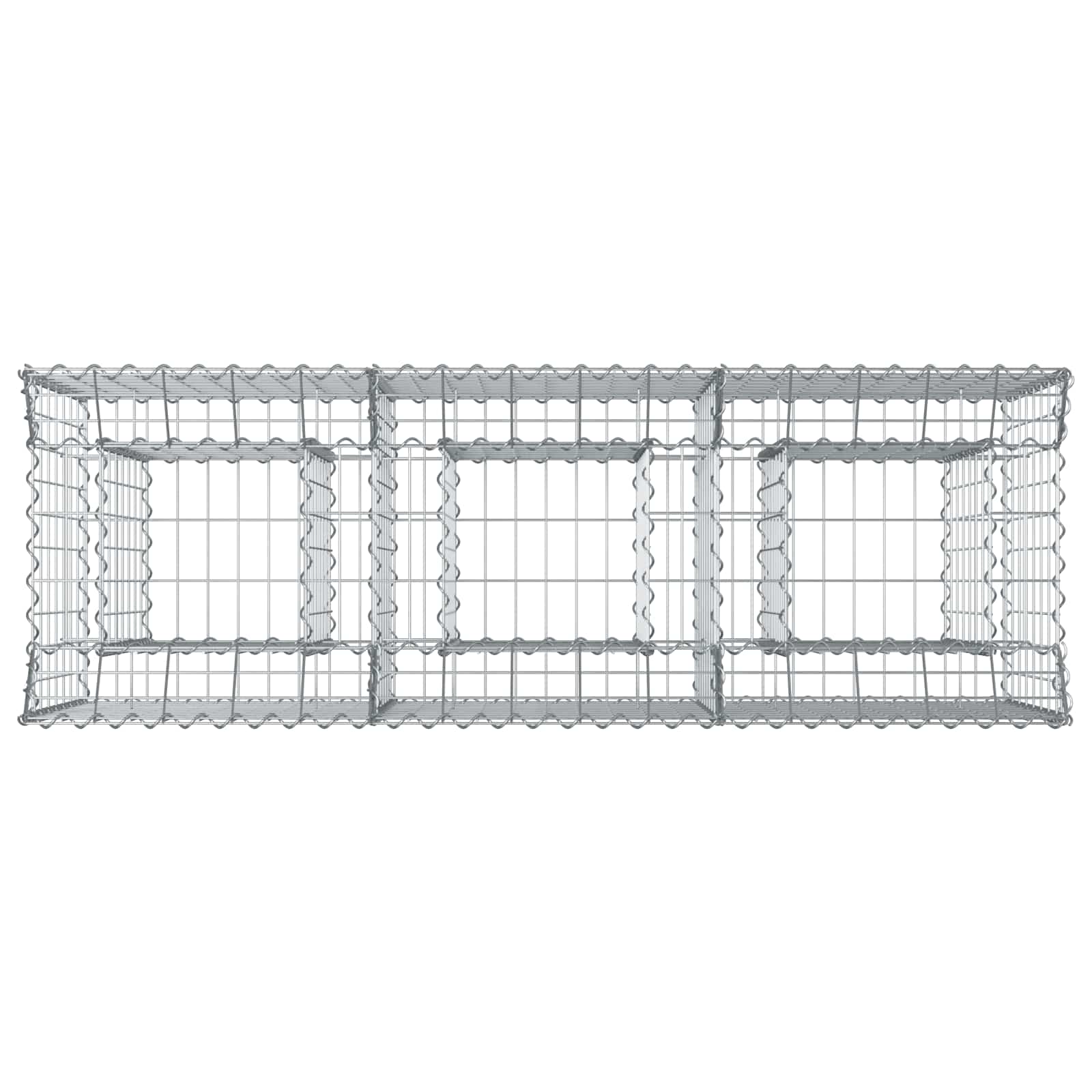 Letto rialzato in gabbione argento 150x50x80 cm - Acciaio zincato