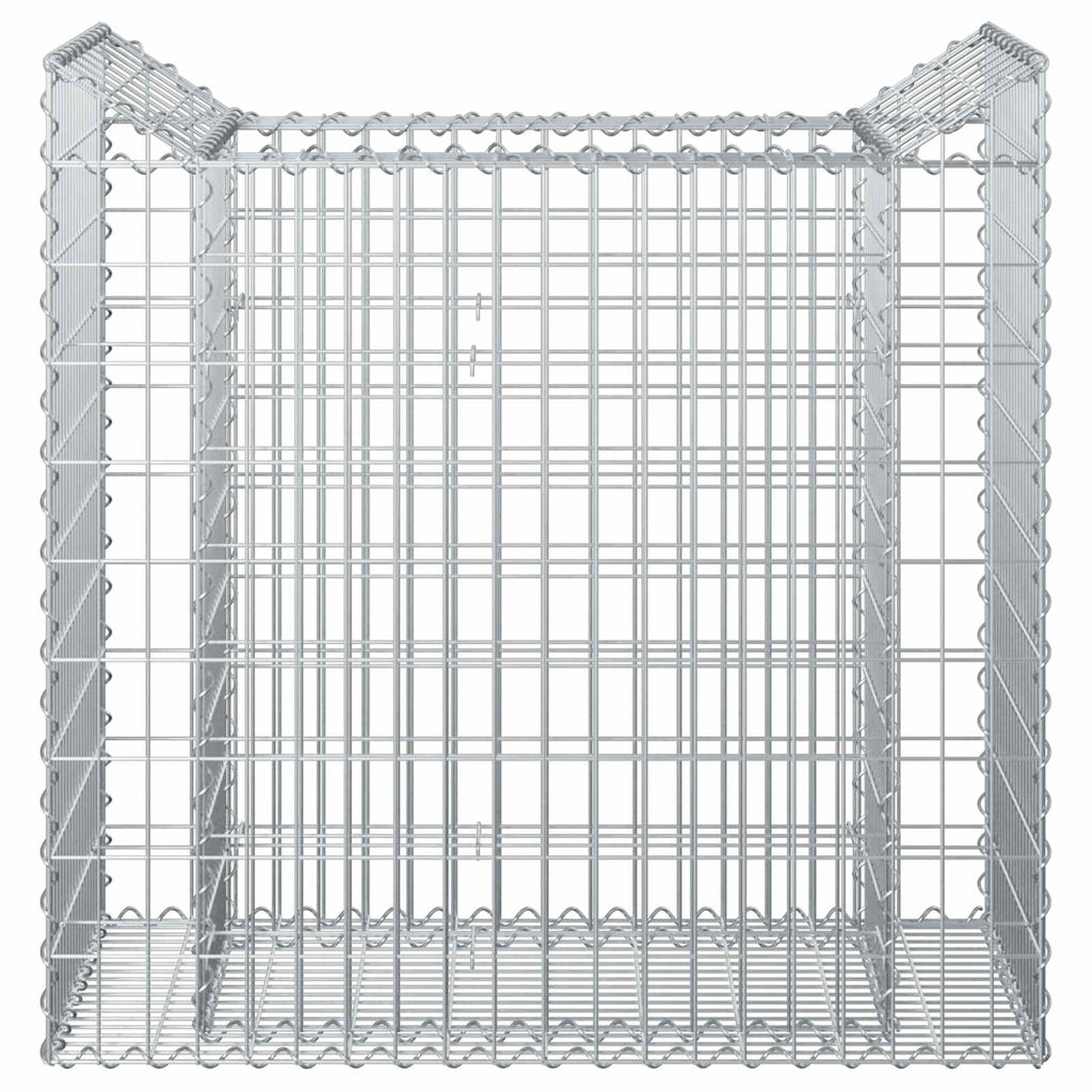 Letto rialzato in gabbione Argento acciaio zincato 50x100x100 cm