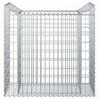 Letto rialzato in gabbione Argento acciaio zincato 50x100x100 cm