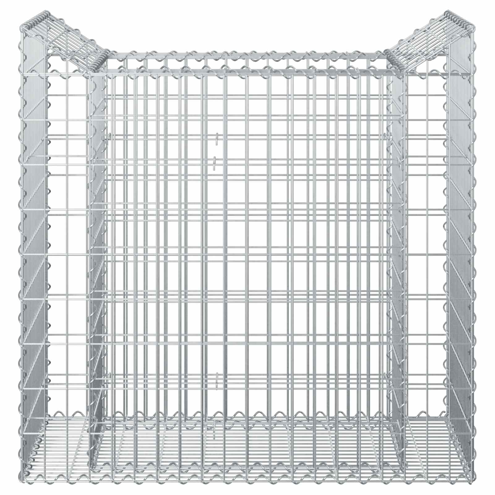 Letto rialzato in gabbione Argento acciaio zincato 50x100x100 cm