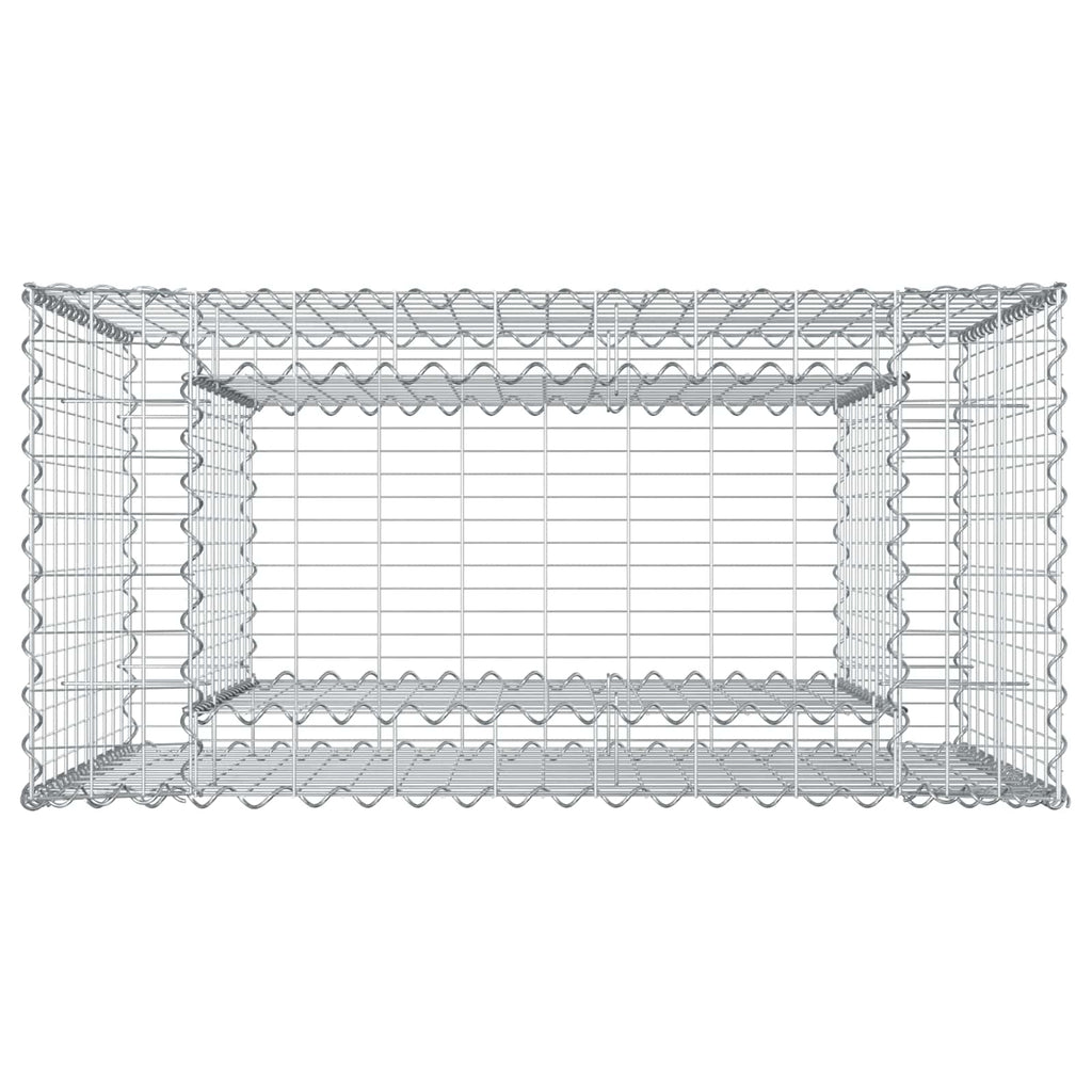 Letto rialzato in gabbione Argento acciaio zincato 50x100x100 cm