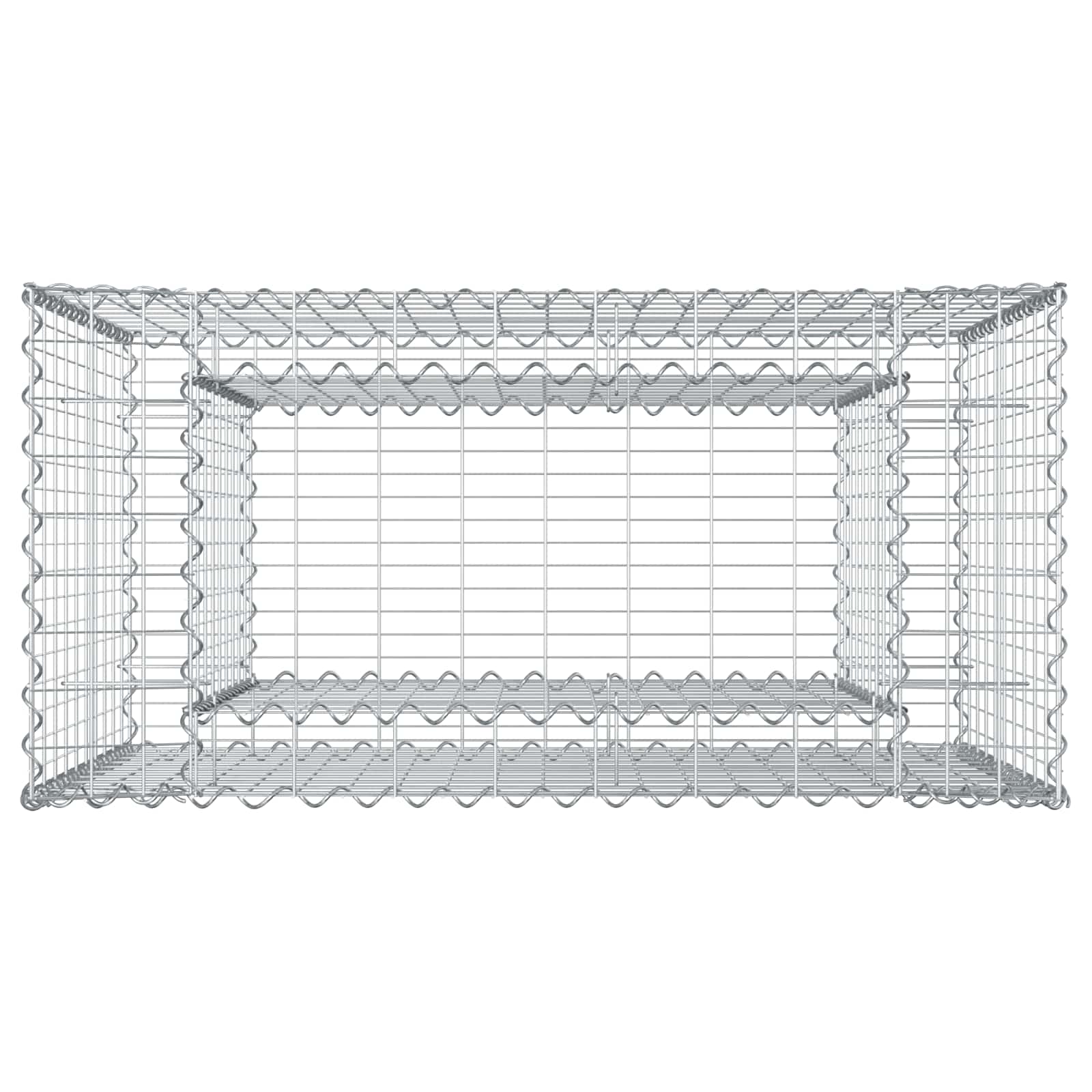 Letto rialzato in gabbione Argento acciaio zincato 50x100x100 cm
