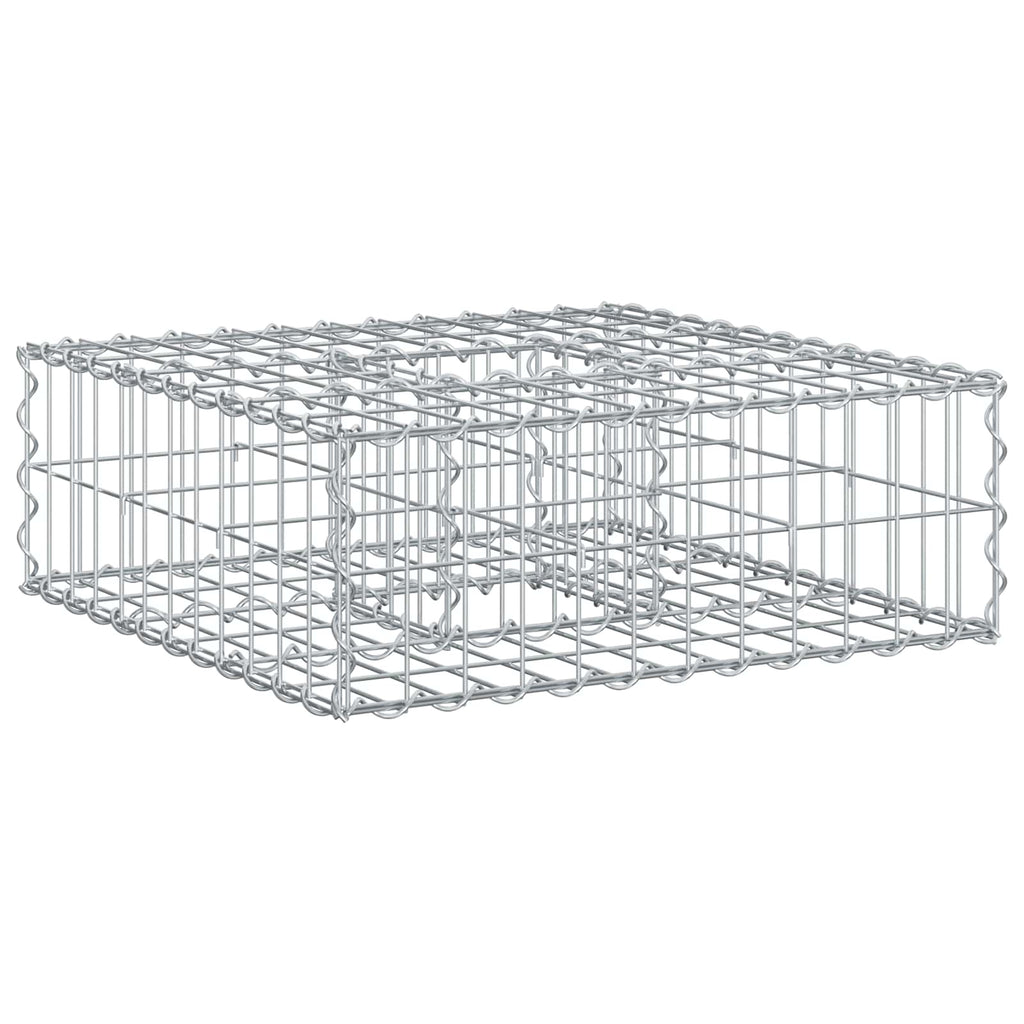 Letto rialzato in gabbione Argento 60x60x20 cm