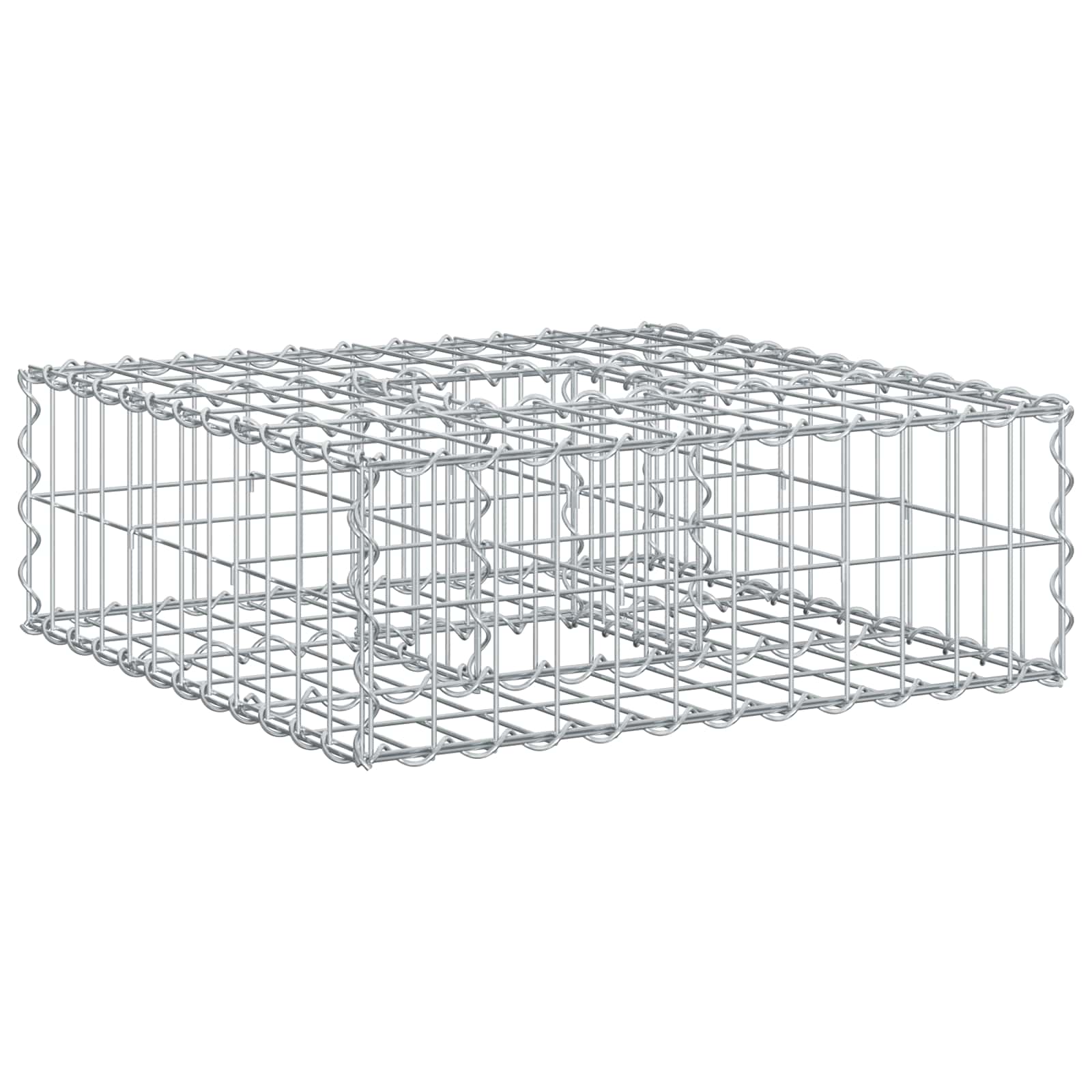 Letto rialzato in gabbione Argento 60x60x20 cm