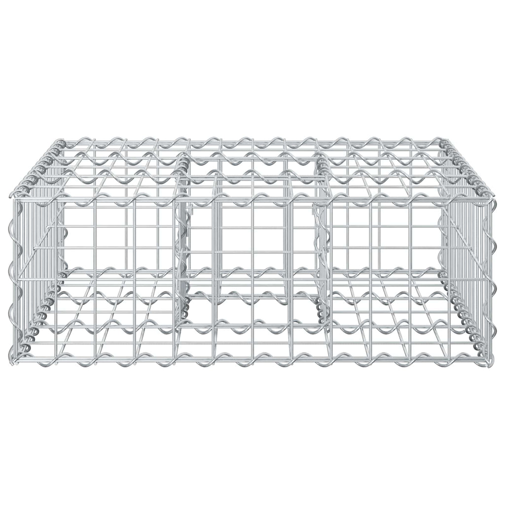 Letto rialzato in gabbione Argento 60x60x20 cm