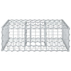 Letto rialzato in gabbione Argento 60x60x20 cm