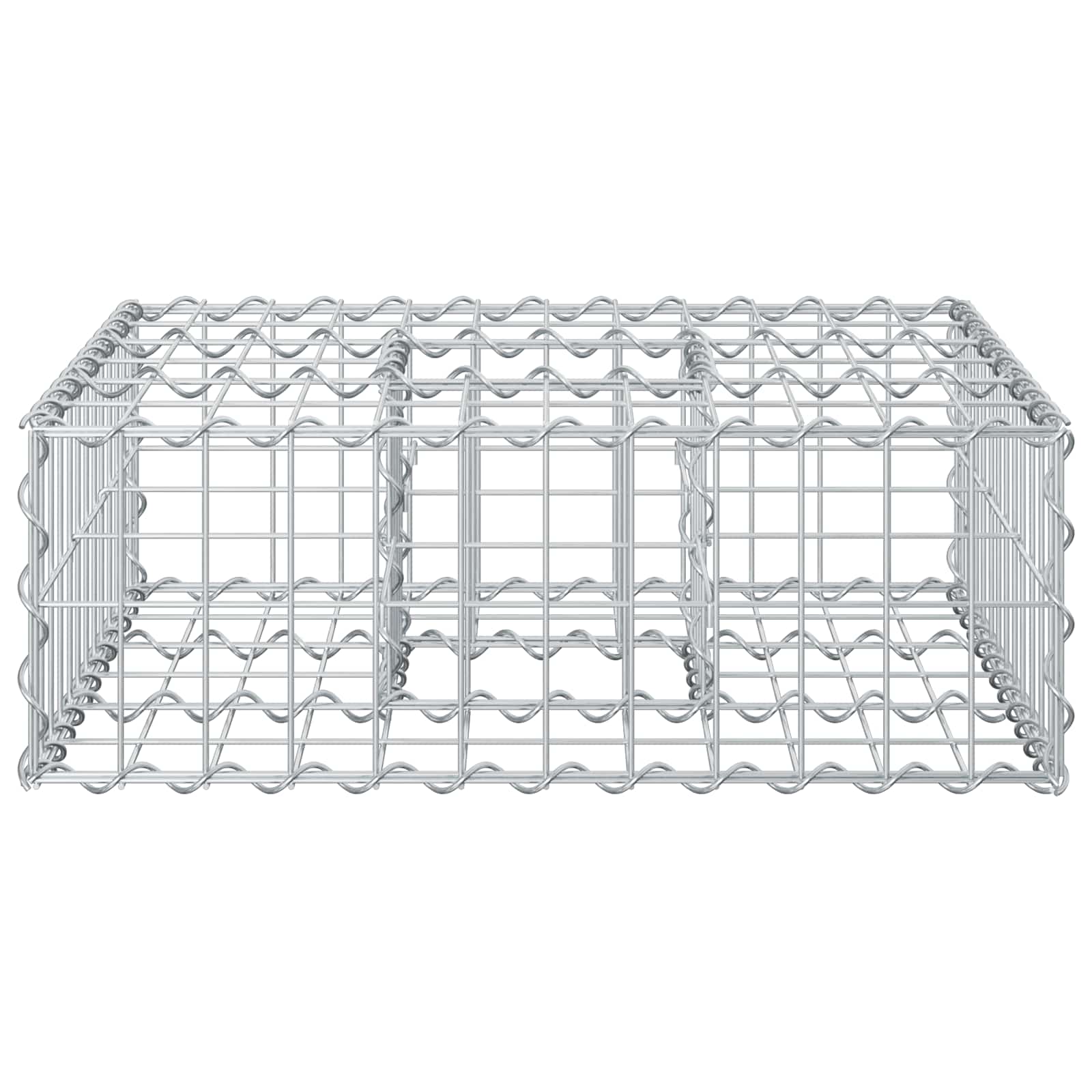 Letto rialzato in gabbione Argento 60x60x20 cm