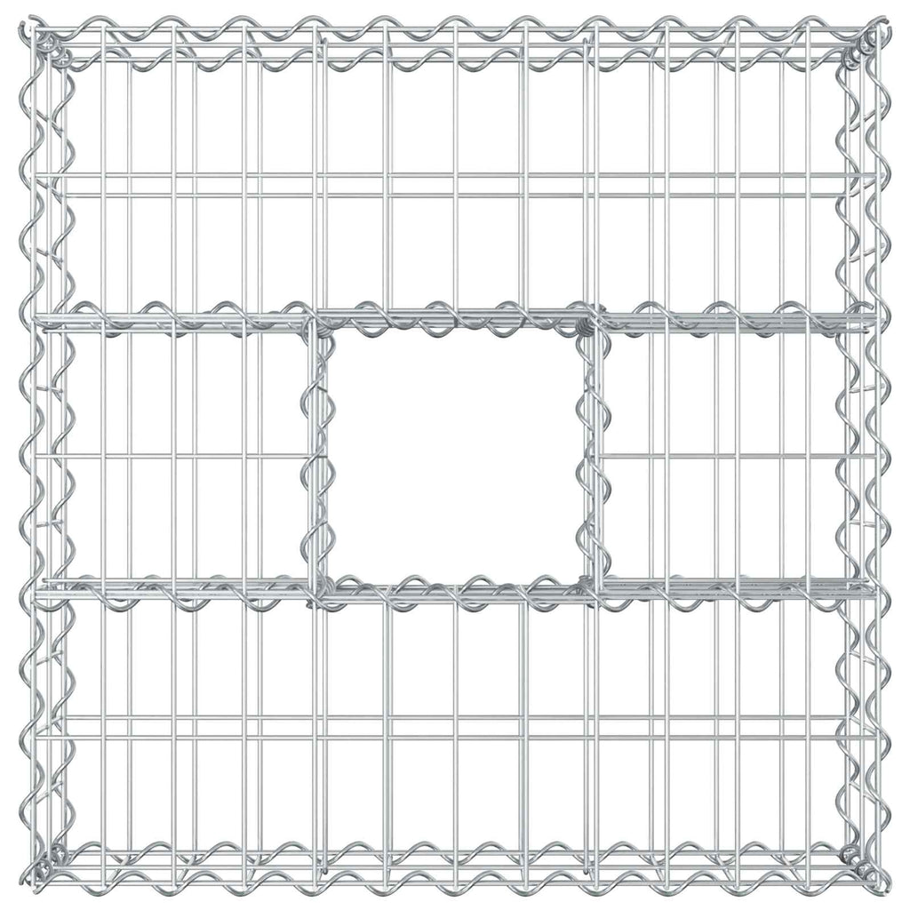 Letto rialzato in gabbione Argento 60x60x20 cm