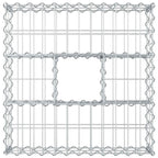 Letto rialzato in gabbione Argento 60x60x20 cm