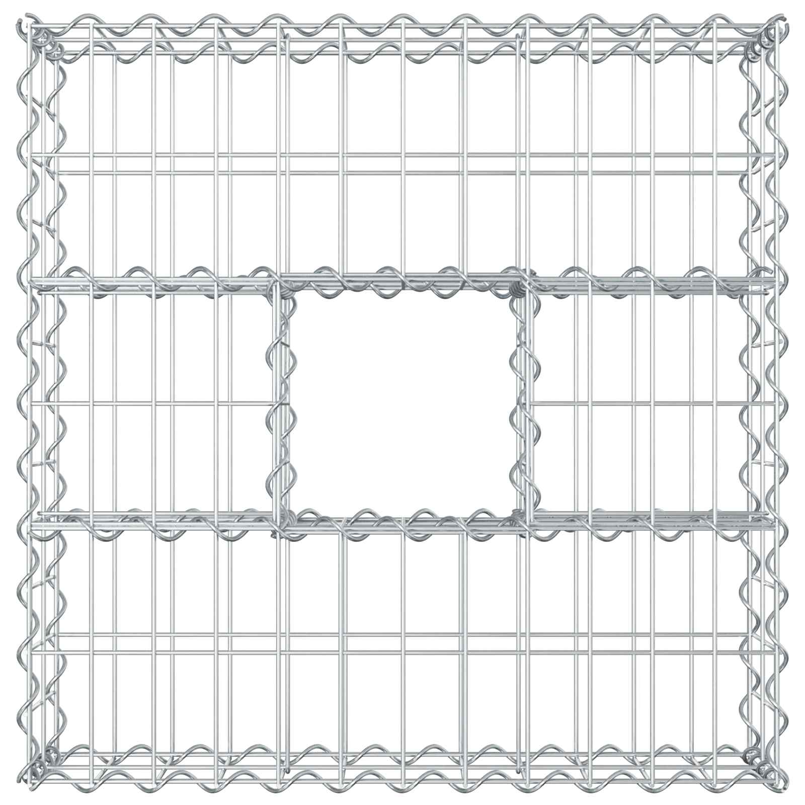 Letto rialzato in gabbione Argento 60x60x20 cm