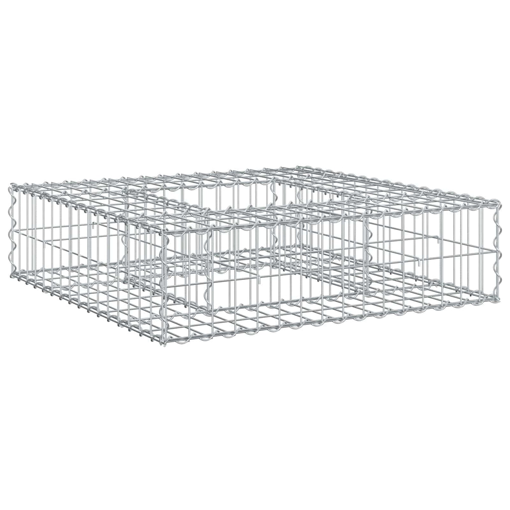 Letto rialzato in gabbione Argento 80x80x20 cm