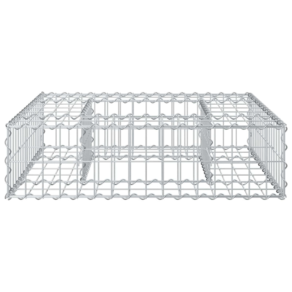 Letto rialzato in gabbione Argento 80x80x20 cm