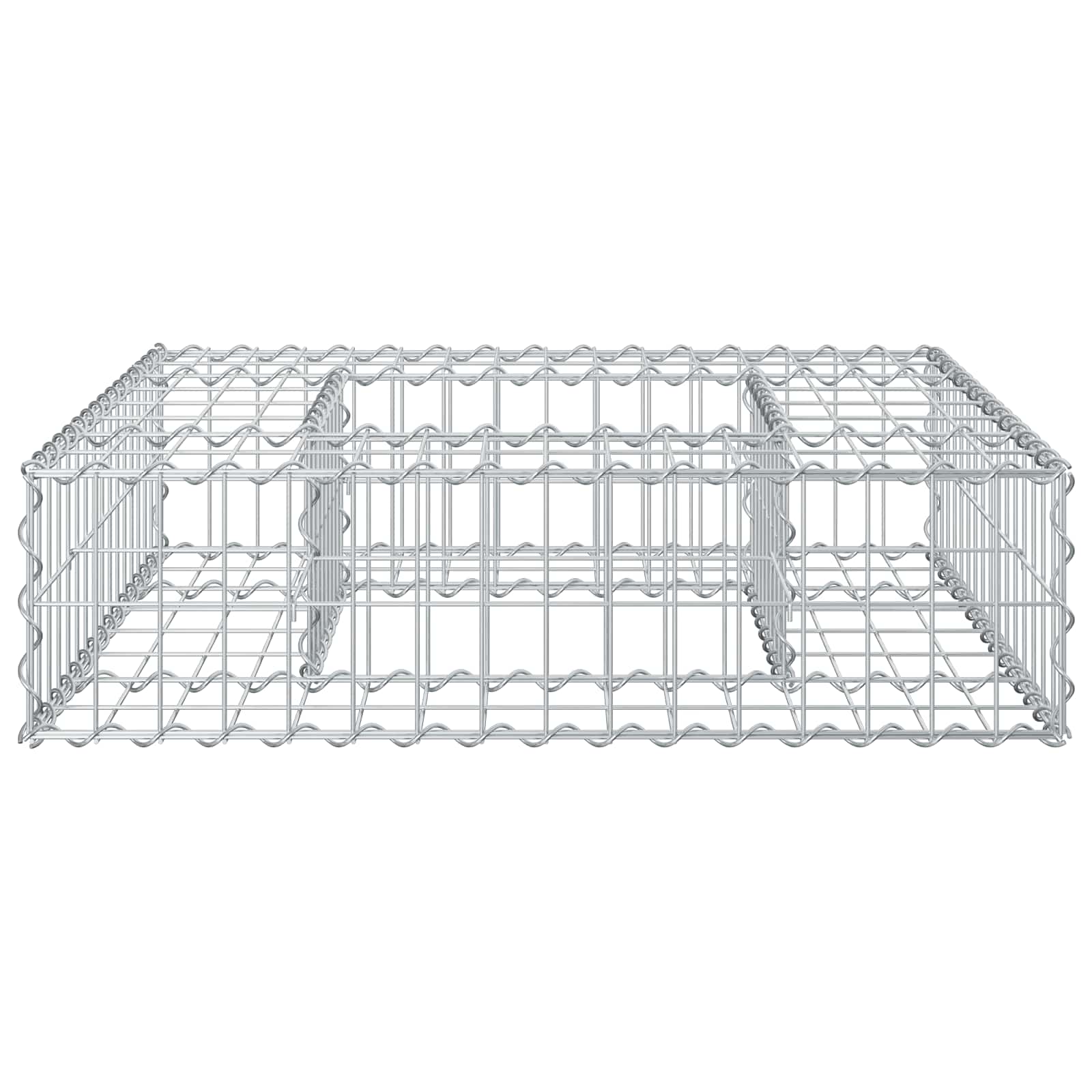Letto rialzato in gabbione Argento 80x80x20 cm