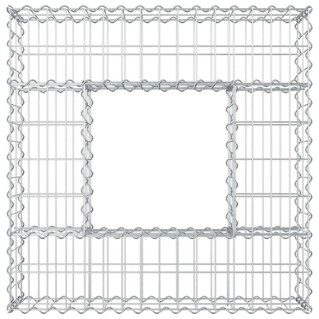 Letto rialzato in gabbione Argento 80x80x20 cm