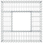 Letto rialzato in gabbione Argento 80x80x20 cm