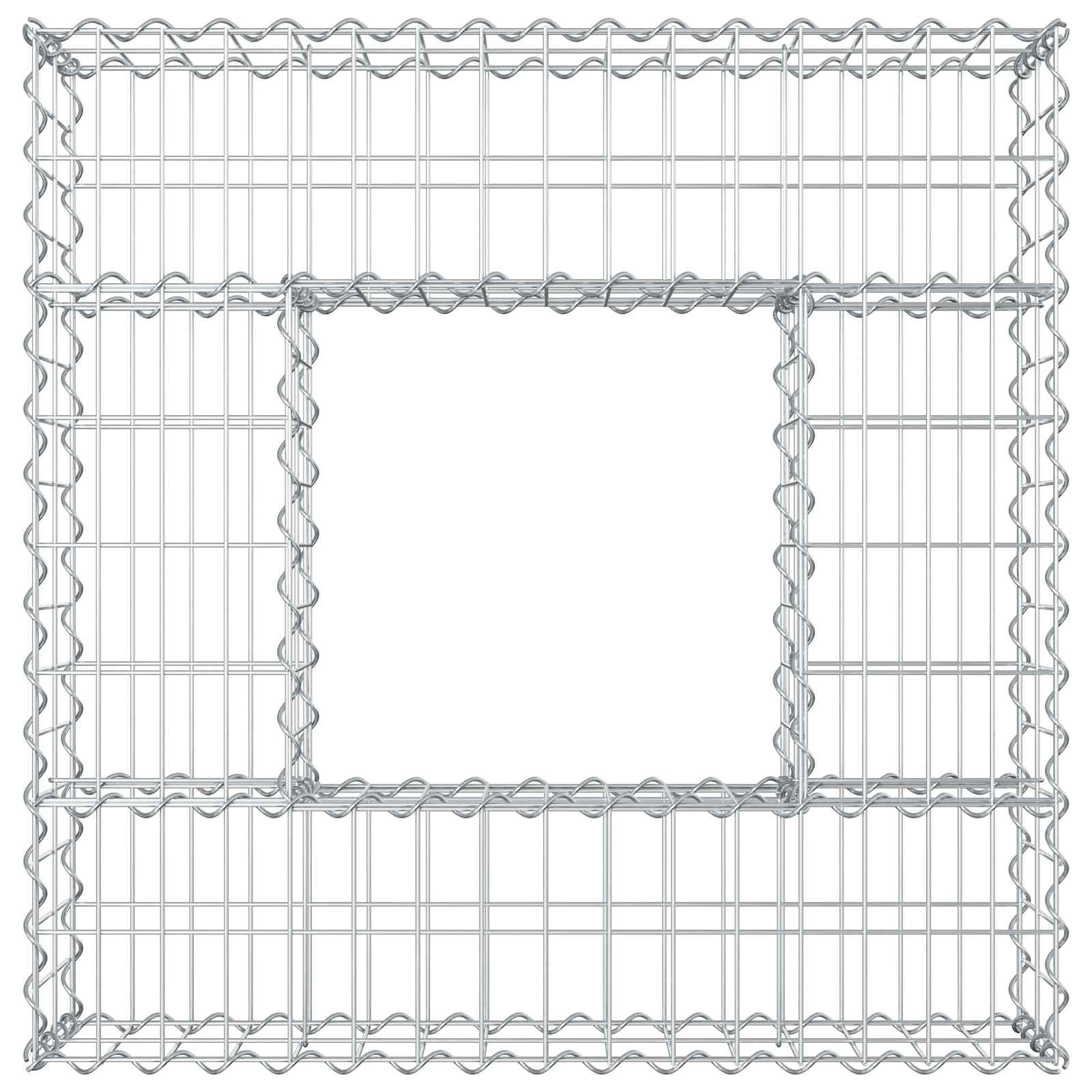 Letto rialzato in gabbione Argento 80x80x20 cm
