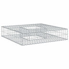 Letto rialzato in gabbione acciaio zincato argento 100x100x20 cm