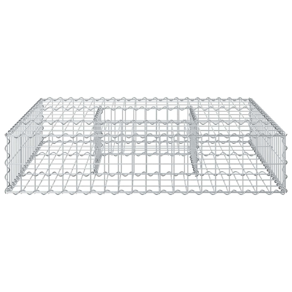 Letto rialzato in gabbione acciaio zincato argento 100x100x20 cm