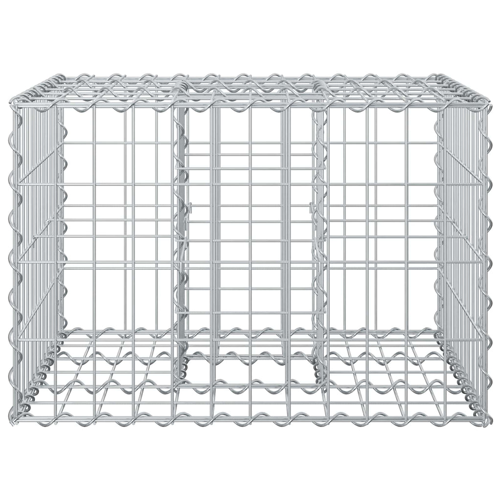Letto rialzato in gabbione Argento 60x60x40 cm