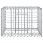 Letto rialzato in gabbione Argento 60x60x40 cm