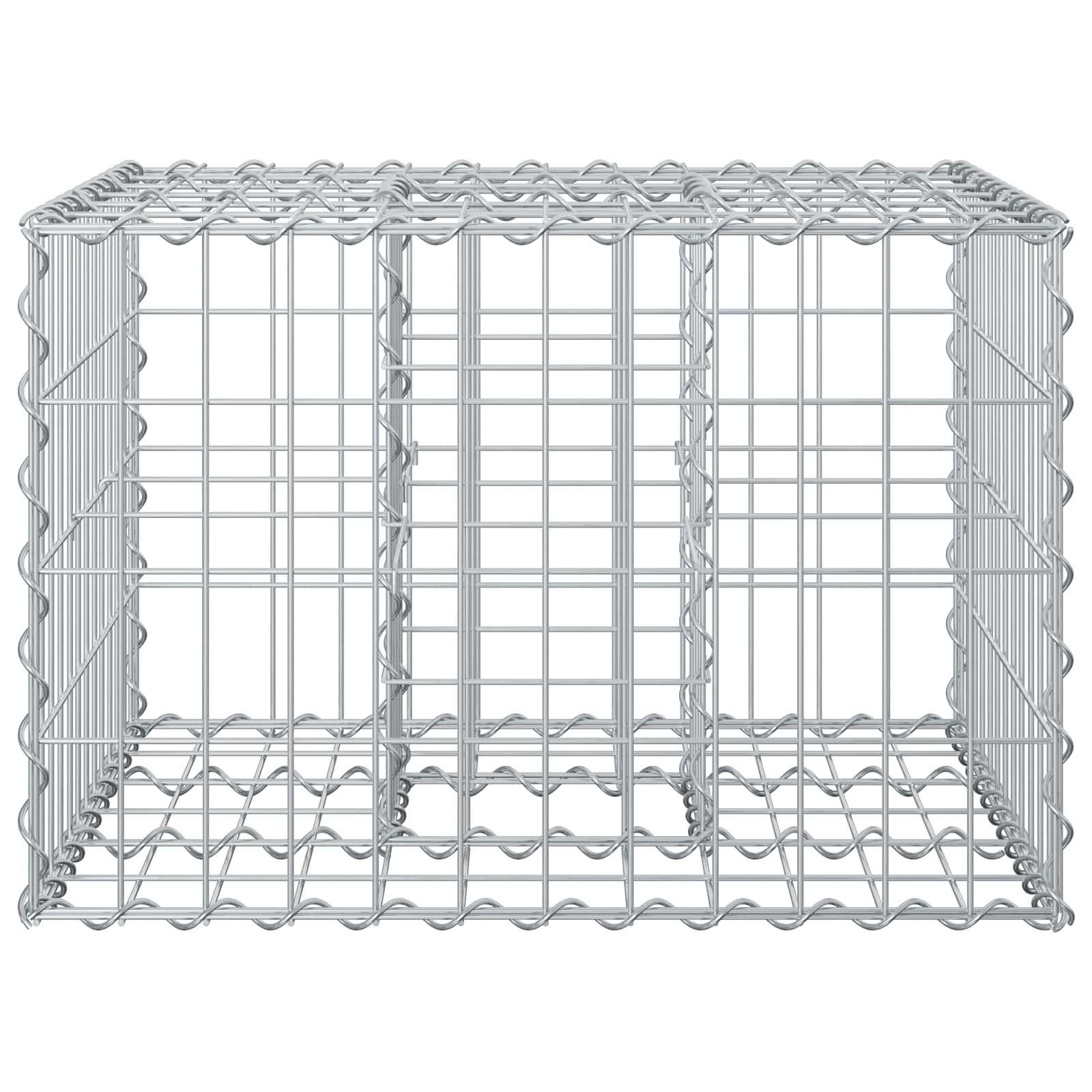Letto rialzato in gabbione Argento 60x60x40 cm